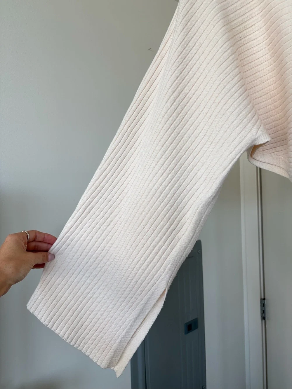 Free People Billie Mock Neck Sweater Cream Size Medium
